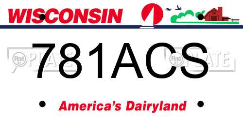 781ACS Wisconsin License Plate