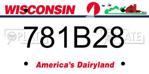 781B28 Wisconsin License Plate