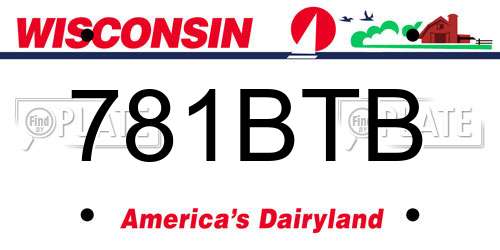 781BTB Wisconsin License Plate