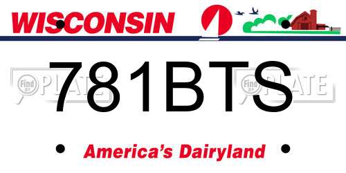 781BTS Wisconsin License Plate