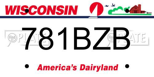 781BZB Wisconsin License Plate