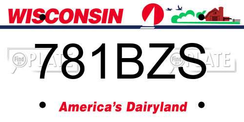 781BZS Wisconsin License Plate