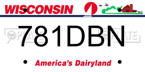 781DBN Wisconsin License Plate