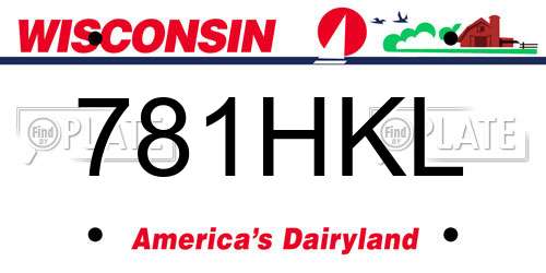 781HKL Wisconsin License Plate