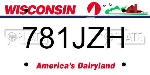 781JZH Wisconsin License Plate