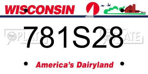 781S28 Wisconsin License Plate