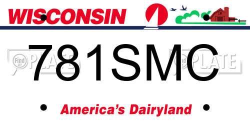 781SMC Wisconsin License Plate