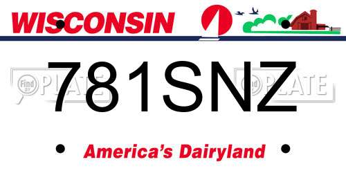 781SNZ Wisconsin License Plate