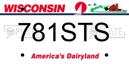 781STS Wisconsin License Plate
