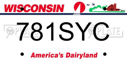 781SYC Wisconsin License Plate