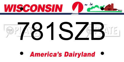 781SZB Wisconsin License Plate