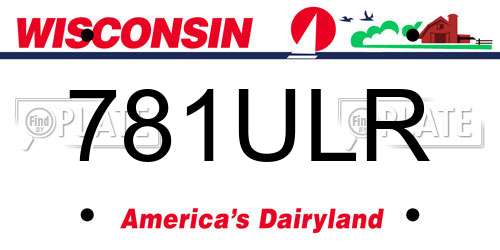 781ULR Wisconsin License Plate