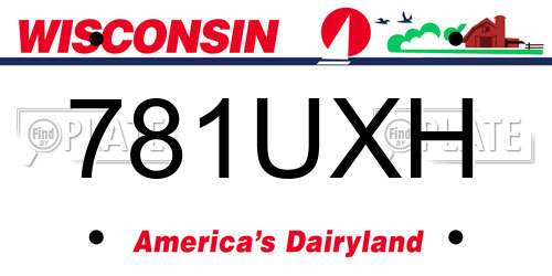 781UXH Wisconsin License Plate