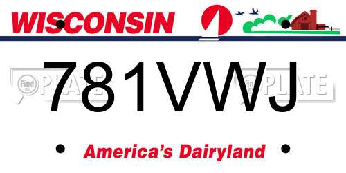 781VWJ Wisconsin License Plate