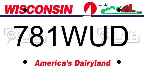 781WUD Wisconsin License Plate