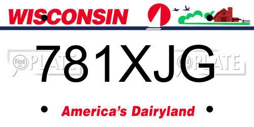 781XJG Wisconsin License Plate