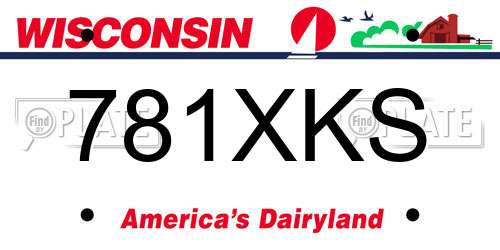 781XKS Wisconsin License Plate