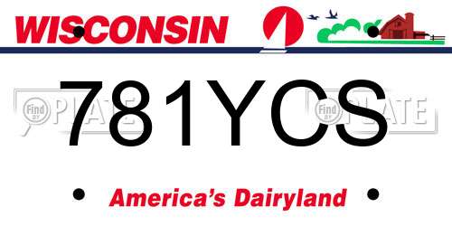 781YCS Wisconsin License Plate
