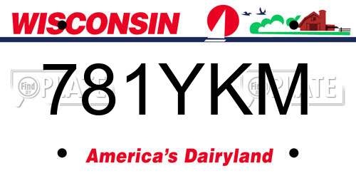 781YKM Wisconsin License Plate