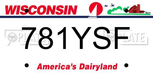 781YSF Wisconsin License Plate
