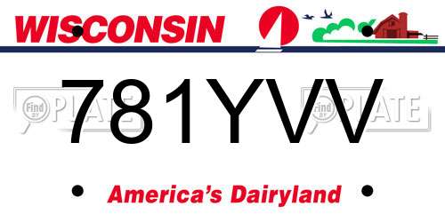 781YVV Wisconsin License Plate