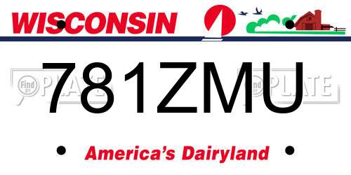 781ZMU Wisconsin License Plate