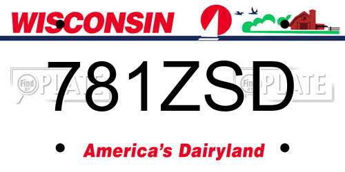 781ZSD Wisconsin License Plate