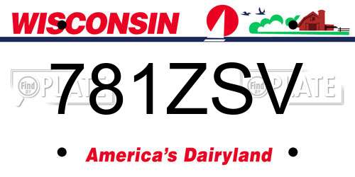 781ZSV Wisconsin License Plate