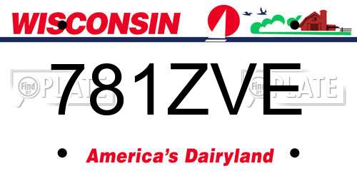781ZVE Wisconsin License Plate