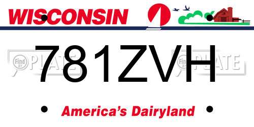 781ZVH Wisconsin License Plate