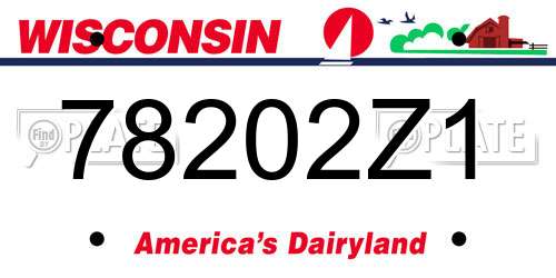 78202Z1 Wisconsin License Plate
