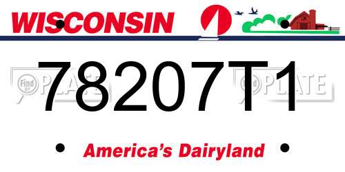78207T1 Wisconsin License Plate