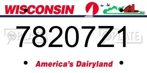78207Z1 Wisconsin License Plate