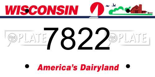7822 Wisconsin License Plate