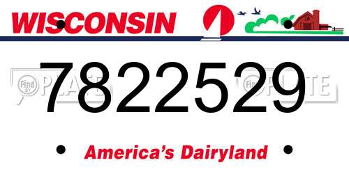 7822529 Wisconsin License Plate