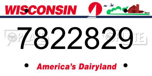 7822829 Wisconsin License Plate