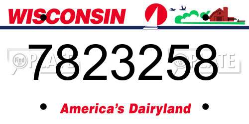 7823258 Wisconsin License Plate