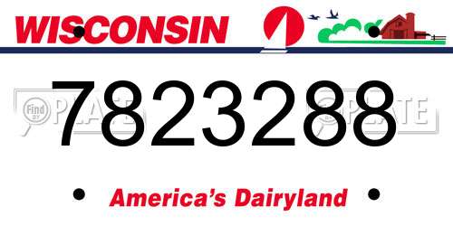 7823288 Wisconsin License Plate