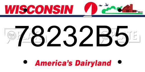 78232B5 Wisconsin License Plate