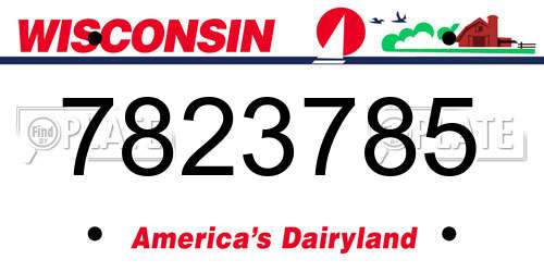 7823785 Wisconsin License Plate
