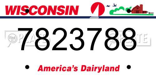 7823788 Wisconsin License Plate
