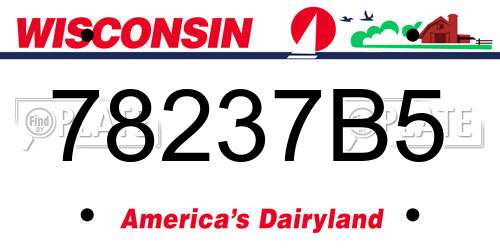78237B5 Wisconsin License Plate