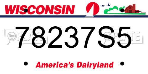 78237S5 Wisconsin License Plate