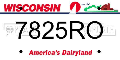 7825RO Wisconsin License Plate