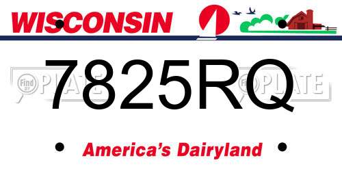 7825RQ Wisconsin License Plate