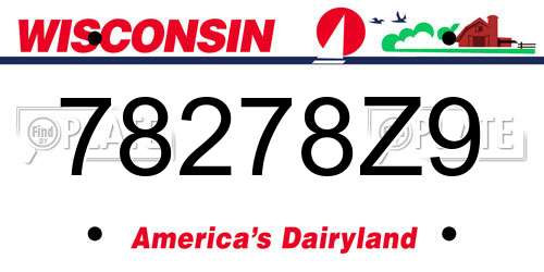 78278Z9 Wisconsin License Plate