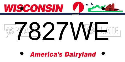 7827WE Wisconsin License Plate
