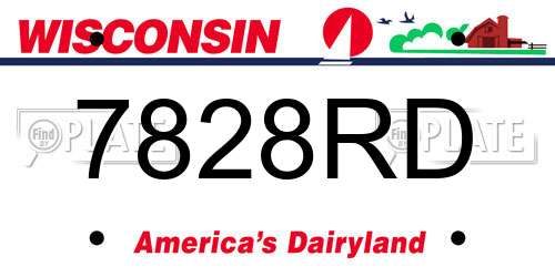 7828RD Wisconsin License Plate