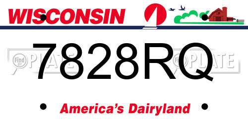 7828RQ Wisconsin License Plate