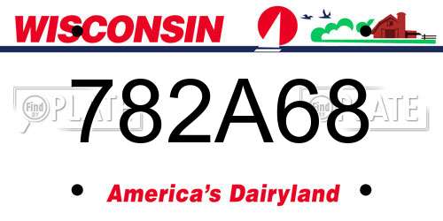 782A68 Wisconsin License Plate
